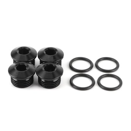 6AN sexkantshylsa hane med ORing-sats ORB-portplugg Aluminiumlegering svart anodisering