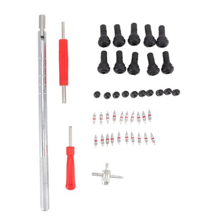 Dækventilfjerningsværktøjssæt Ventilkerne 4-vejs Ventilværktøj Ventilkapsler Enkelt Dobbelt Hoveder Ventilkernefjerningsværktøj til Motorcykel Cykel