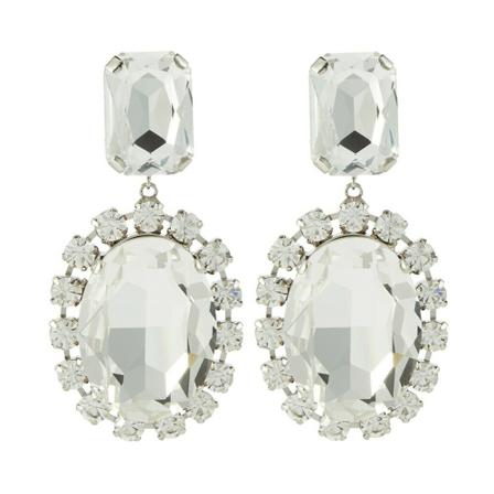 Alessandra Rich, Earrings Grijs, Dames, Maat:ONE Size