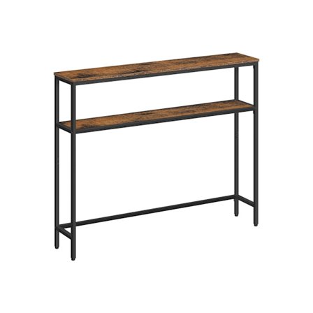 Rootz Vintage brun-sort konsolbord - spånpladestål - sidebord - rustik stil - 20 cm x 100 cm x 80 cm