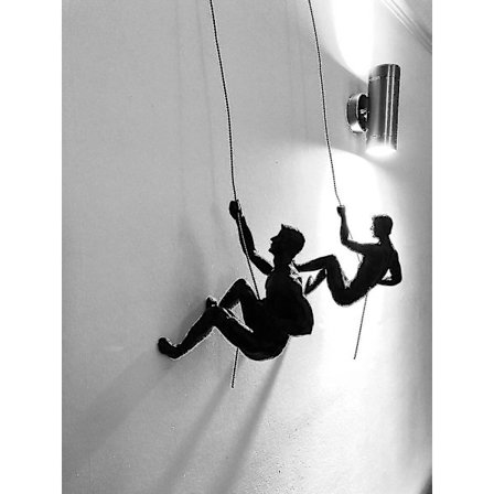 3x Bronse Klatre- og Rappellerende Menn Trio Hengepynt Figurer Klatrende Menn Veggpynt Figur Rappellerende Ornamenter