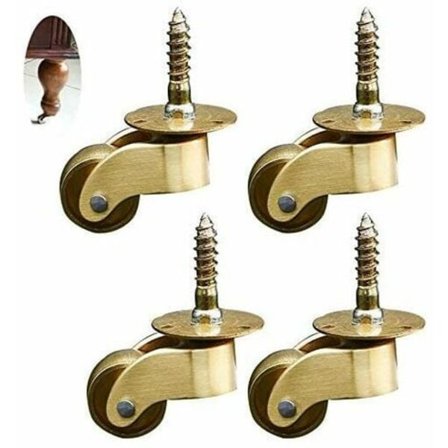 Hjul 4X svängbara hjul, Mässingsmöbelhjul, Transport Hjul, Svängbara Hjul, Tyst rullande, för Möbler, ap