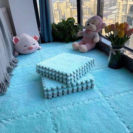 Plyschmatta skarvningsblock sovrum sängkant halkfri golvmatta flytande fönster bekväm bomull varm dyna