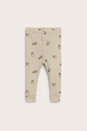 Kappahl | Mønstret leggings i merinoull | Beige
