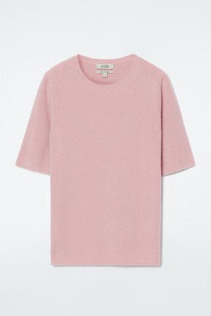 COS Women's Pure Cashmere T-Shirt in Pink