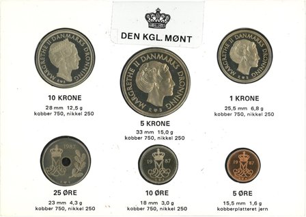 Danmark 1987 - Kgl. møntsæt - 2. sortering