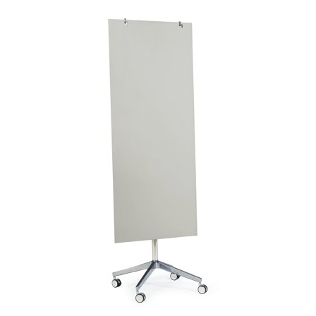Mobile Glasschreibtafel STELLA, grau