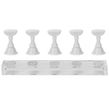 Kynsilakkataiteen Näyttöjalusta Magneettisella Kynnenkärjenpidikkeellä Manikyyrisettityökalu Valkoinen