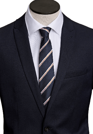 Lindbergh Polyester tie with stripe 7 cm Slipsar Herr Blå ONESIZE