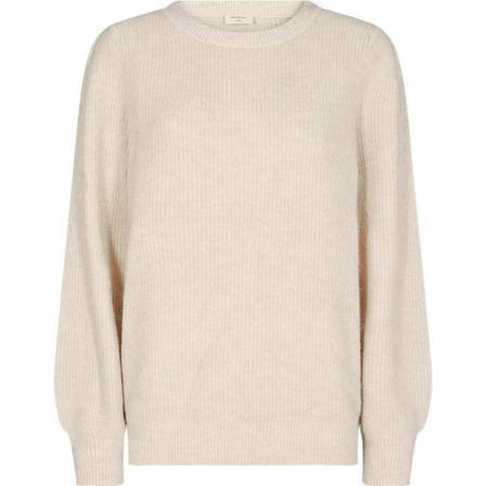 Freequent, Round-neck Knitwear Beige, Dames, Maat:XS