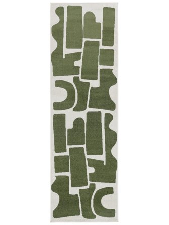 Washable Small Contour Rug - Green/Off White 80X250 Modern Style
