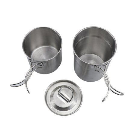 Utendørs kokeutstyr sett 304 rustfritt stål kaffekopp piknik