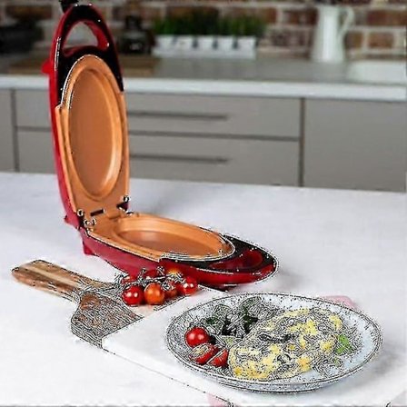 Omelettpanne - Bærbar elektrisk stekepanne - Omelettpanne med to plater og non-stick belegg