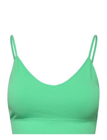 Bra Seamless Rib Top Lingerie Bras & Tops Soft Bras Tank Top Bras Grön Lindex