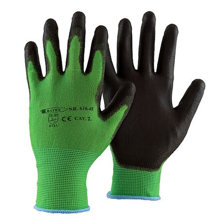 BATEX Hagehanske grønn med sort PU belegg Str. 8