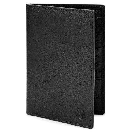 Montreal Black Large Leather Card Travel Wallet for Men - Card Holders