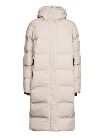 Hooded Longline Puffer Jacket Fôret Kåpe Beige Superdry Sport*Betinget Tilbud