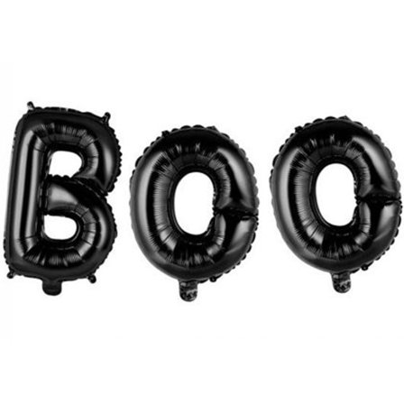 Folieballong "BOO" Svart 41 cm