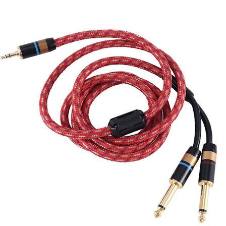Hifi-kabel 3,5 mm Konverter Dobbel 6,5 mm Lyd Aux-kabel 3,5 til 6,5 Mobil Datamaskin Lydkort Mixer Ca