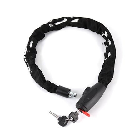 Lang hængelås - 90 cm lang & 6 mm tyk kæde - snap-on cykellås