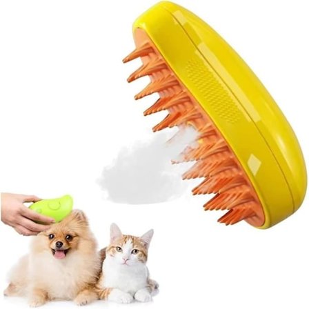 Kat Dampsbørste, Hunde Kat Dampsbørste, 3 i 1 Kattehårs Dampsbørste, Kat Dampsbørste