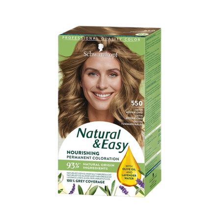 Schwarzkopf Natural & Easy 550 Satin Mörkblond Hårfärg Unisex Brun 142,5 ML