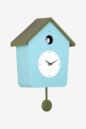 Karlsson - Veggklokke Cuckoo Light - Blå - Veggklokker & bordklokker - Fra Homeroom