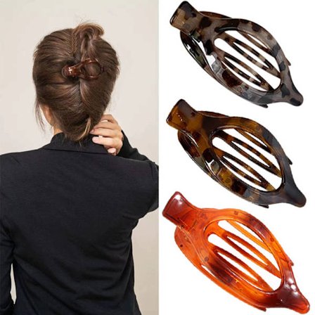 3 stk. hårklemmer for kvinner, flate hårspenner, hårklemmer damer tynt hår, flat klo klemme for tynt hår og tykt hår_yux