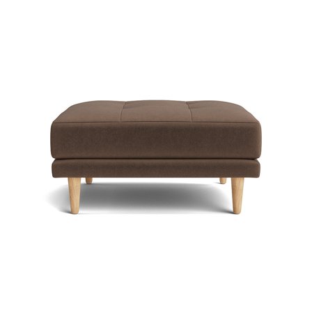 Cali Pouf Hocker in Riviera Braun, funktionalistischer Stil für die Cali-Sofaserie, elegantes Design mit zwei Schichten, 40cm, Uni-Muster