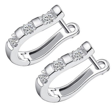 Dame Jenter Harpeform Øredobber Sølvbelagt Øreklips Nål Kobber Stud Jakke