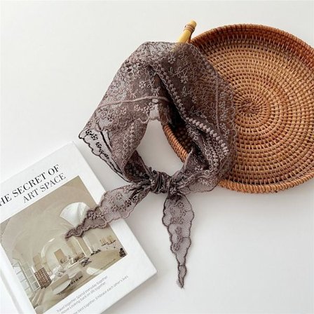 Spets Hår Scarf Huvudduk KAFFE