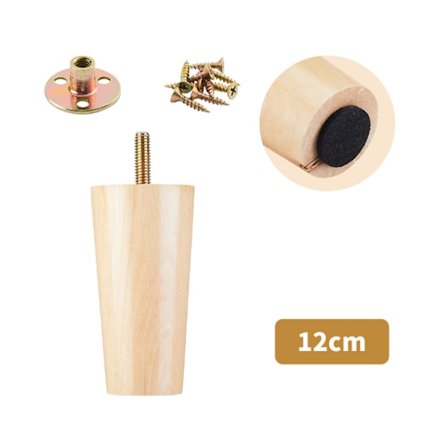 (12cm),Træmøbler Ben, Sæt med 4 Erstatningssofaben, Mid-