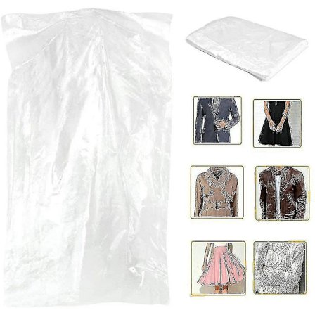 50-pakks Klærpose Transparent Klær Støvdeksel Støvtett Hengende Klær Dress Jakke Deksel For Renseri, Hjemmelagrings, Reise, Klær St