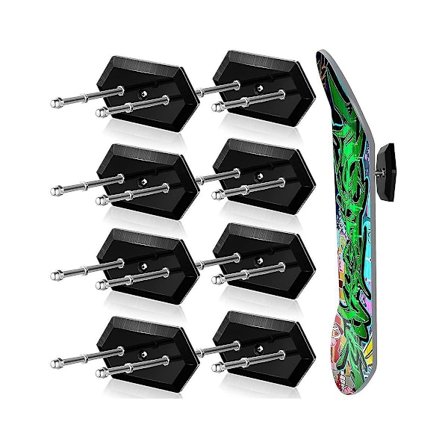 8-pakks skateboard veggmontering med skrue flytende skateboard henger skateboard montering hengende skateboard stativ