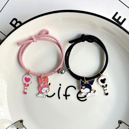 1 par Sanrio tilbehør Armbånd Kuromi Melody Magnetic Rubbe A17