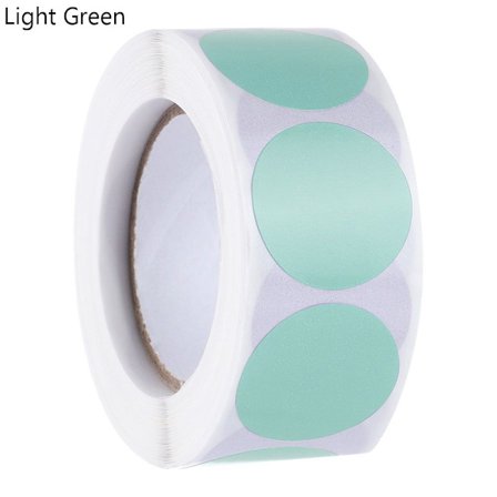 500st/Rull Dot Etiketter Klistermärken Seal Etiketter LJUSGRÖN light green