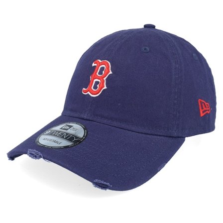 New Era - MLB Ble unconstructed Czapka Z Daszkiem - Boston Red Sox Distressed 9TWENTY Navy Dad Cap @ Hatstore