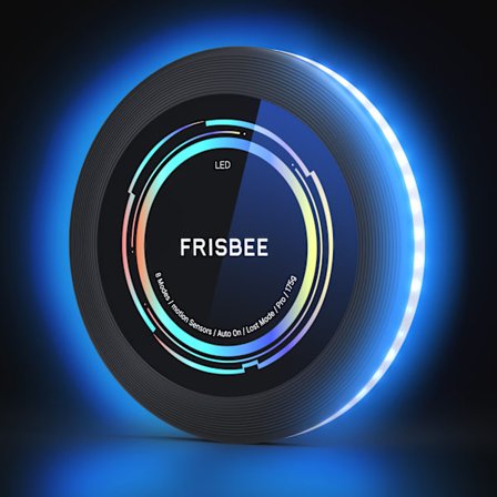 Lysende Frisbee - RGB-lys, Genopladelig, 50 LED-lys Superstærk, Bevægelsessensor Smarttilstand, Egnet til Terrasse, Græsplæne, Mark_jar