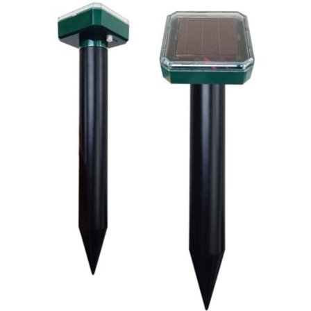 TS-Sæt med 2 solcelledrevne muldvarpe skræmmere – Slange skræmmer - Vejrbestandig til muldvarp, slange, markmus, gopher og andre dyr NPTER