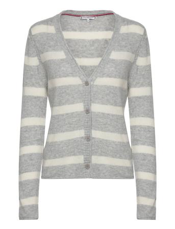 Soft Wool V-Nk Cardigan Strikkegenser Cardigan Grå Tommy Hilfiger*Betinget Tilbud