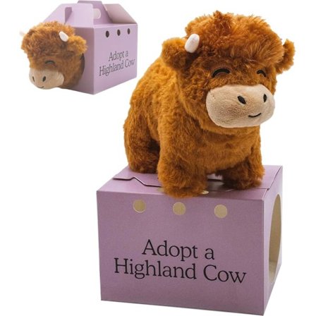 Adopter en Highland Cow Plys, Sød Ko Bamse Plysset Ko Figur Legetøj Helt Ny