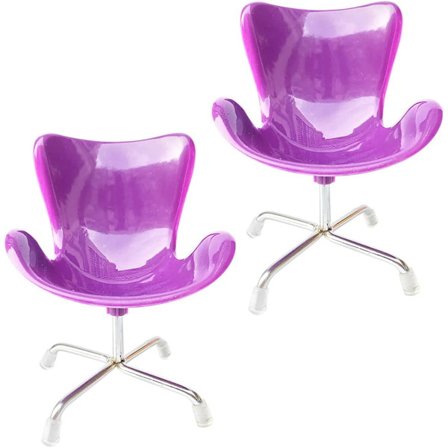 2 stk. Lilla stol 1:6 skala dukkehus miniature plast stol simulering farve lænestol ryglæn drejeæg stol dukkehus tilbehør