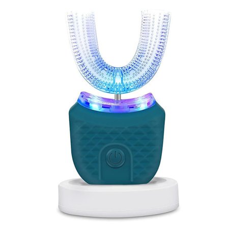 360° U-formet elektrisk tandbørste – 3 rengøringstilstande for effektiv tandpleje, IPX7 vandtæt, automatisk ultralydstandrenser