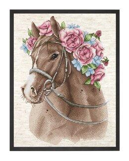 Stickpackung Bild Das Pferd und die Blumen