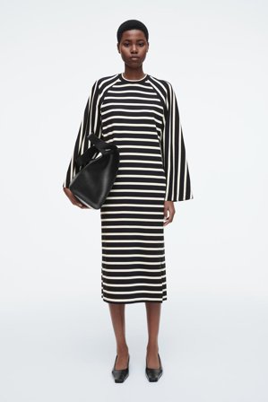 COS Women's Jersey Midi Column Dress in Blue