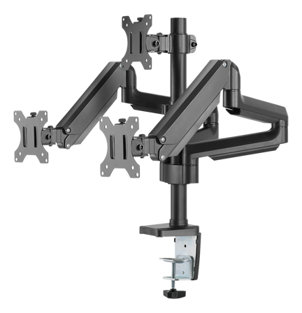 Deltaco ARM-0352 monteringssett - justerbar arm - for 3 LCD-skjermer - svart