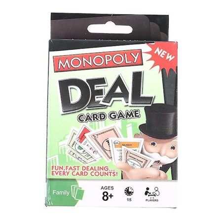 Monopoly-kaupankäyntikorttipeli, perhepeli, englanninkielinen versio