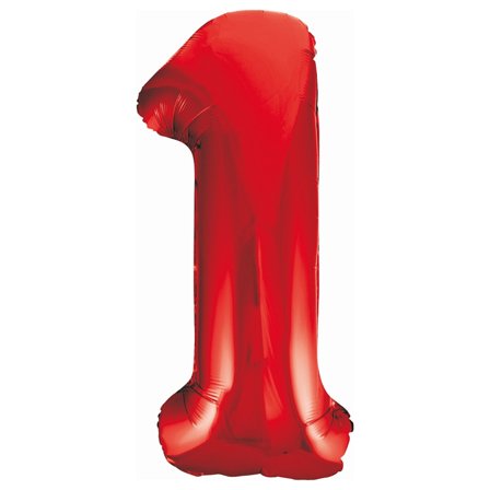 Sifferballong Röd 85cm "0-9" Siffra 1