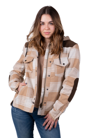 Macna Inland Women's Motorcycle Hoodie Beige/Brown M