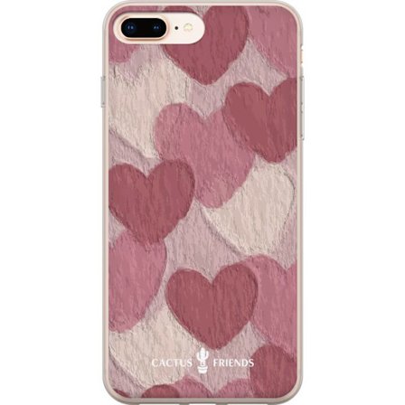 Kompatibelt Mobildeksel til Apple Apple iPhone 7 Plus Cactus and Friends - Blush Paper Hearts